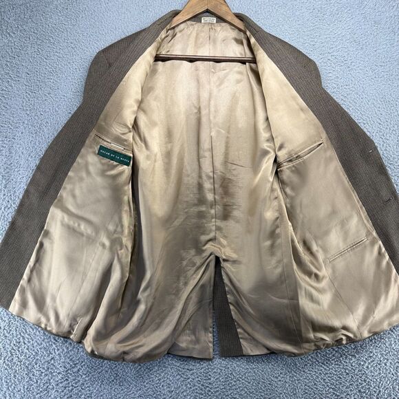 Oscar De La Renta Jacket Men's 40 Regular Brown Lambswool Sport Coat Two Button - Picture 8 of 12